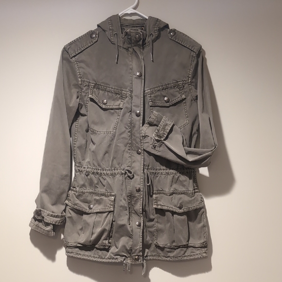 Talula Jackets & Blazers - TALULA - Womens Hooded Utility Jacket - Army Green